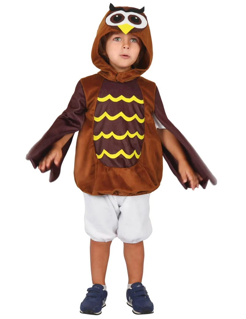 Eulenkostüm für Kinder Tunika braun