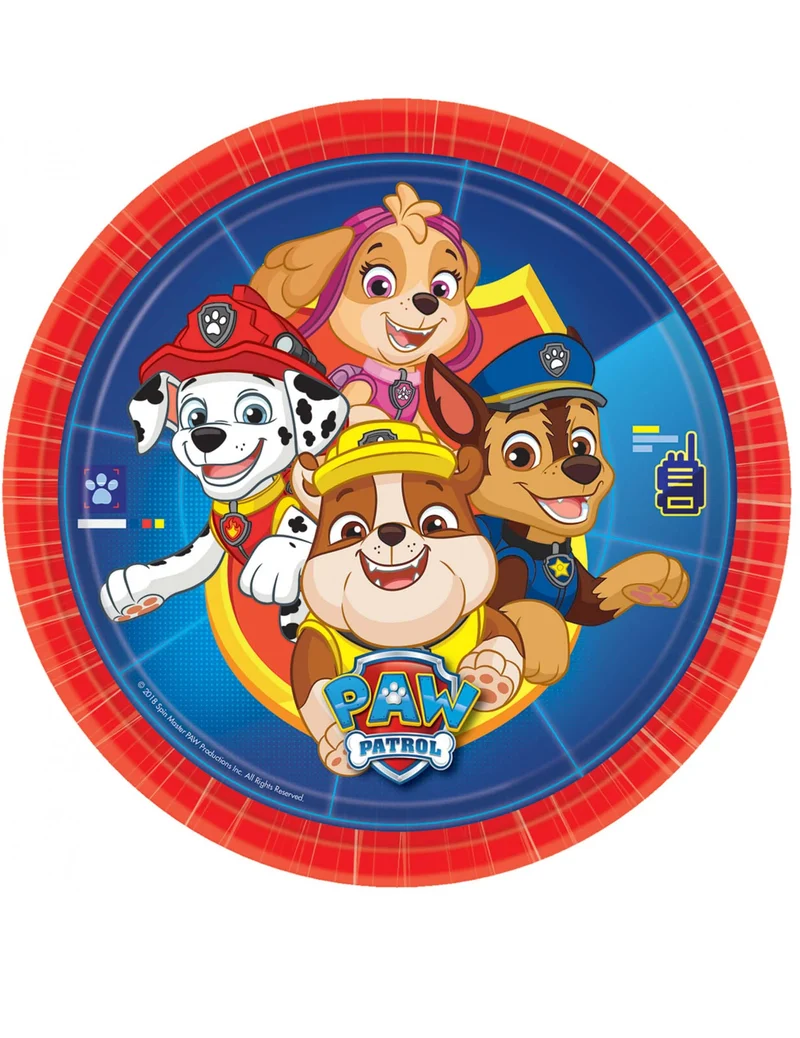 Paw Patrol™-Pappteller Hundestaffel Tischdeko 8 Stück bunt 23cm
