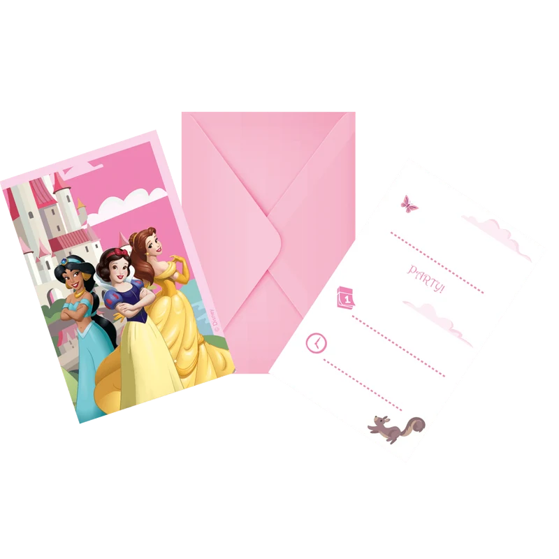 Disney Prinzessinnen Einladungen Papier 6pcs