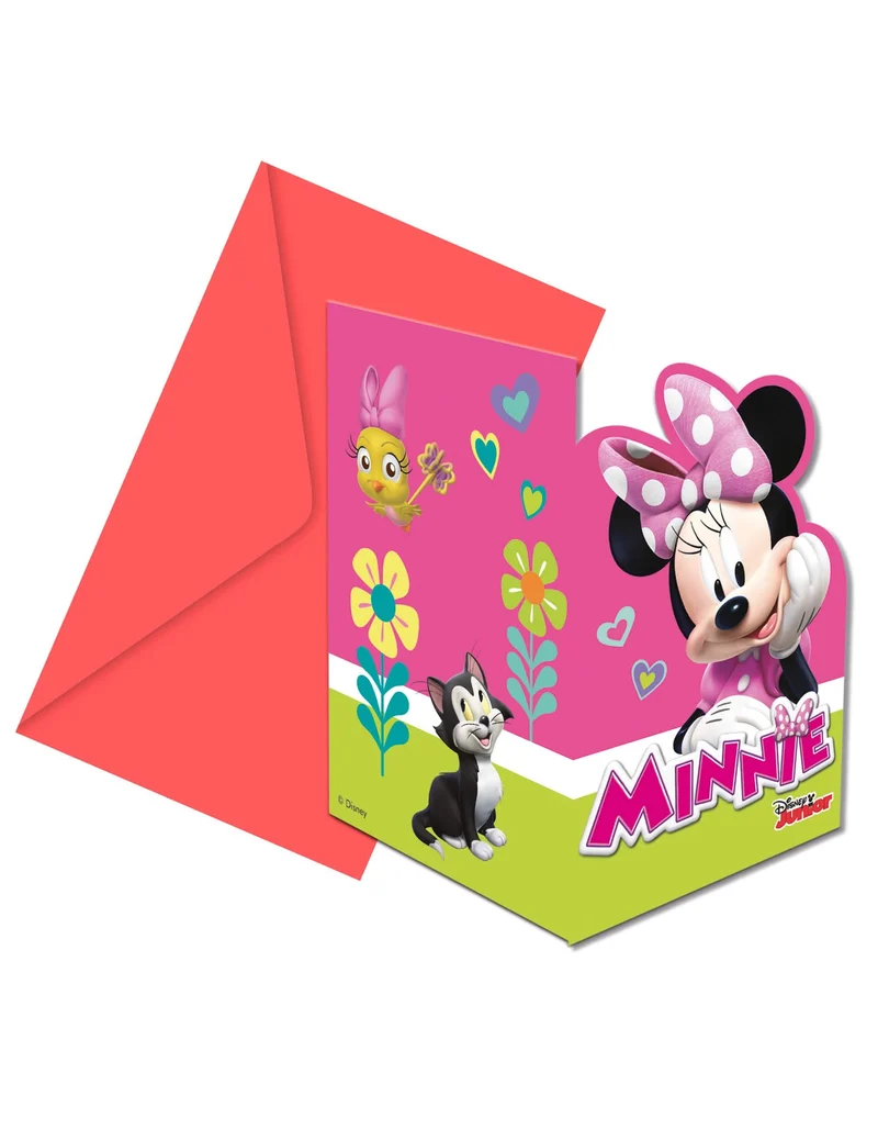 Minnie Maus™-Einladungen und Umschläge jeweils 6 Stück