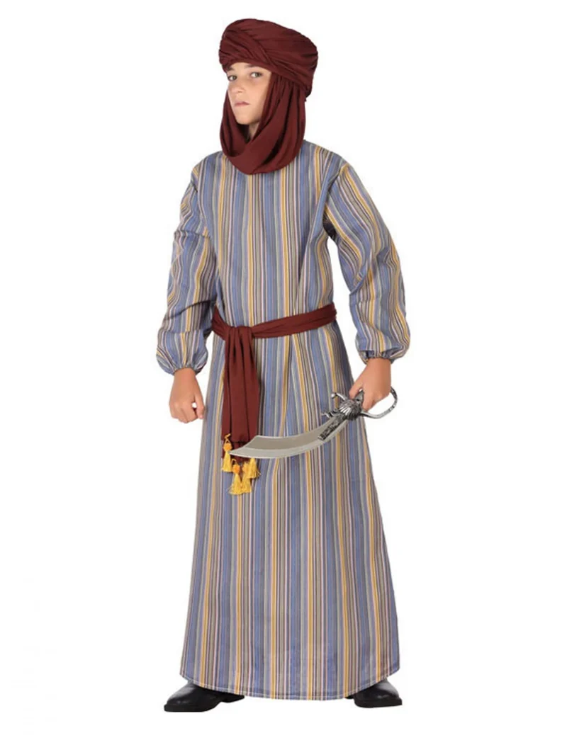 Arabisches Prinzenkostüm für Kinder Faschings-Verkleidung braun-blau