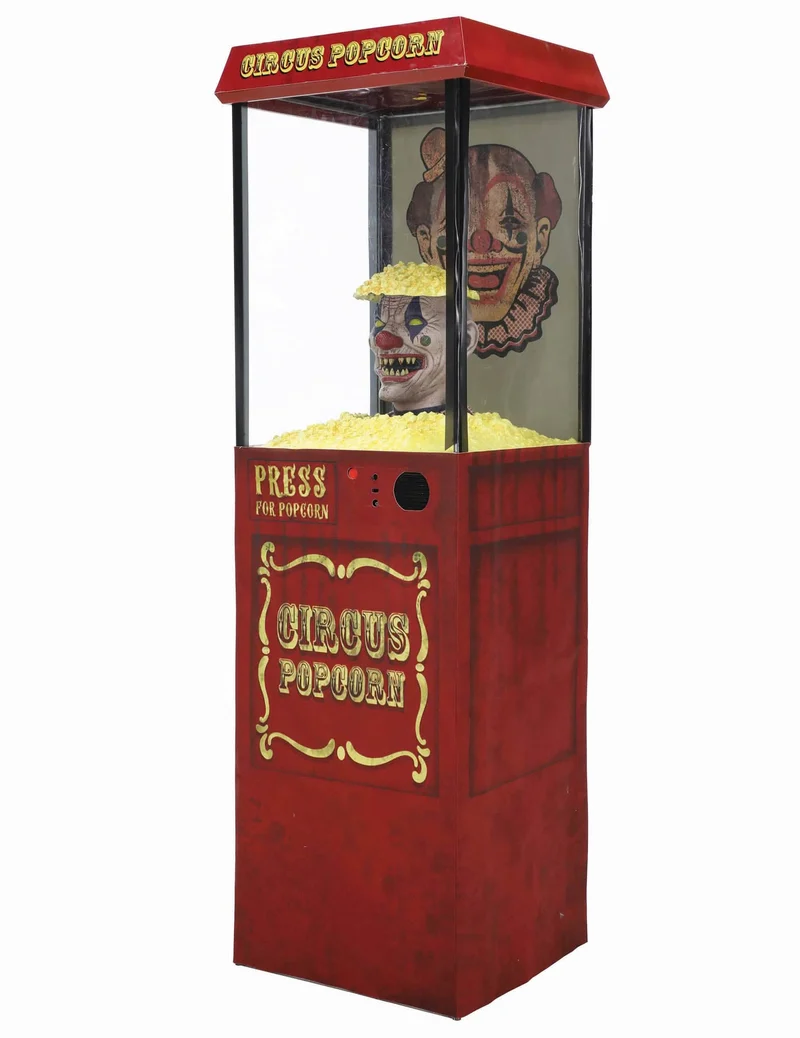 Popcorn Spender Horror Clown Dekoration 1,75m schwarz rot