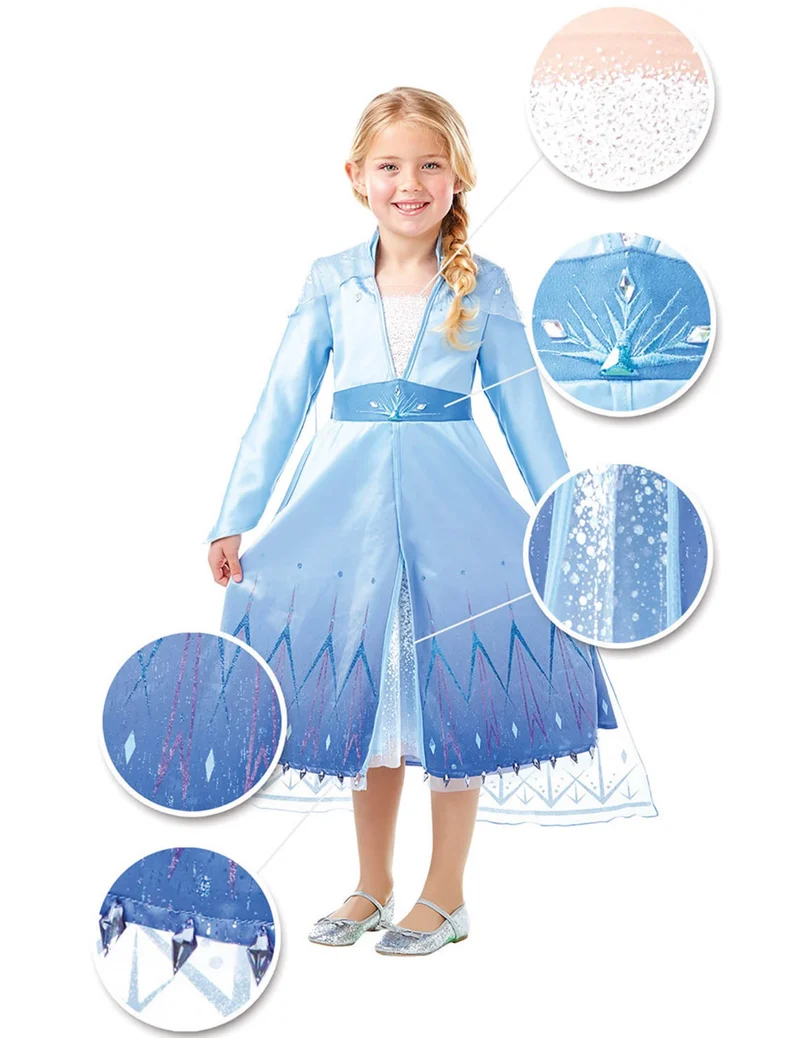 Elsa™-Kostüm für Mädchen Frozen2™ Fascings-Verkleidung blau