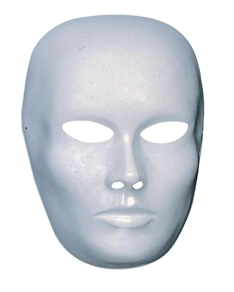 Weiße Gesichtsmaske geschlossener Mund