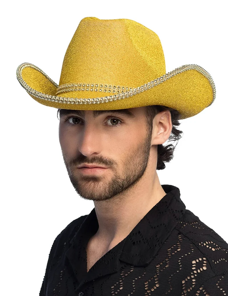 Goldener Pailletten-Cowboyhut für Erwachsene