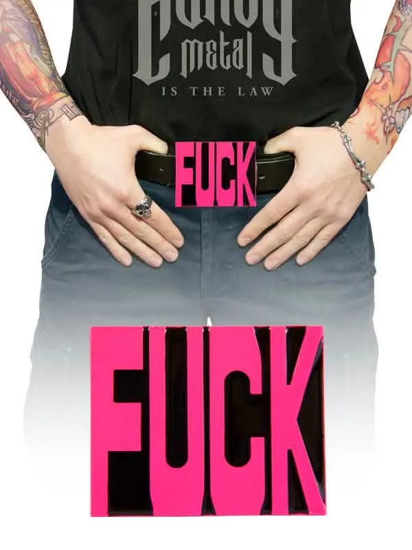 Gürtelschnalle Fuck pink