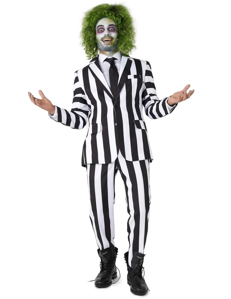 Beetlejuice™ Kostüm schwarz-weiß Herren