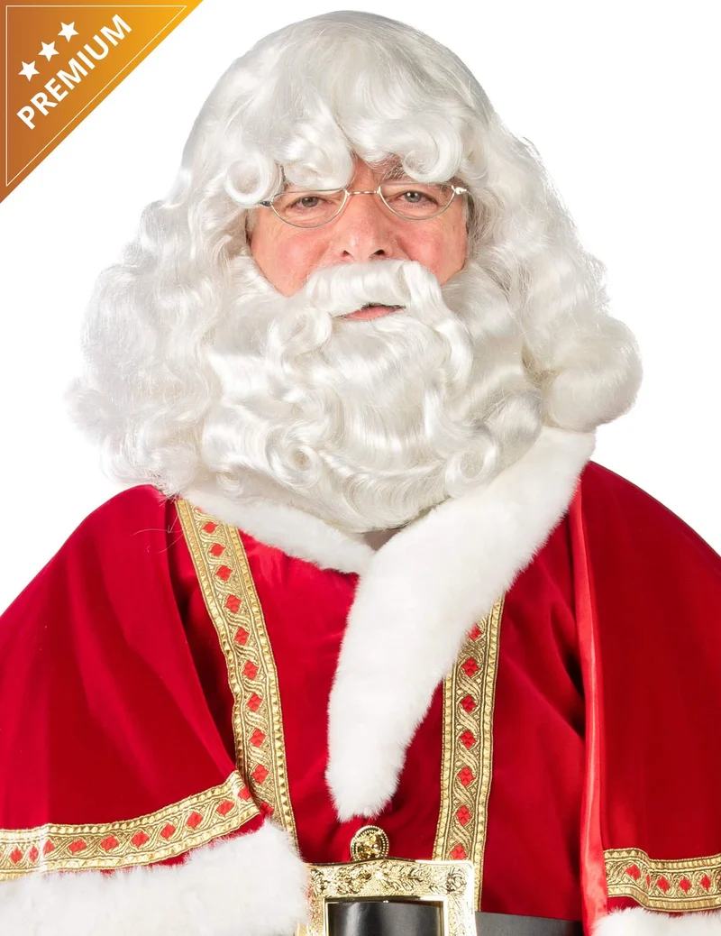 Luxus Weihnachtsmann Bart- und Perücken-Set Lappland