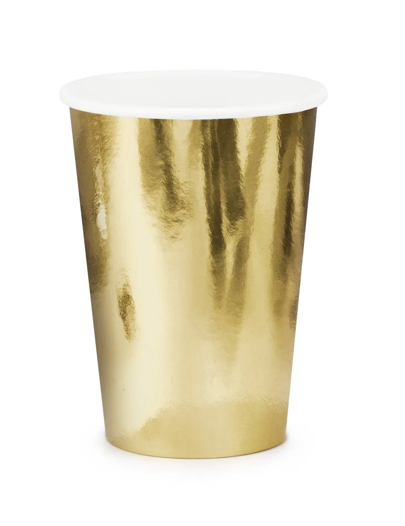 6 goldene Becher 220 ml