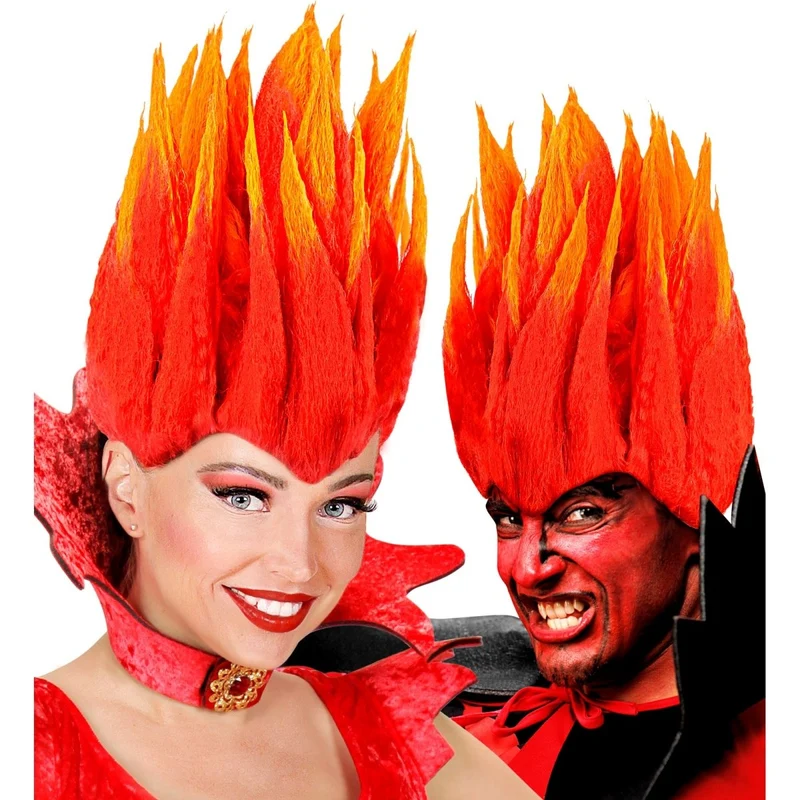 Halloween Perücke Orange Diablo