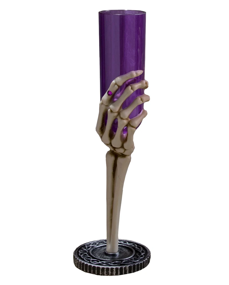 Sektkelch Skeletthand Lila