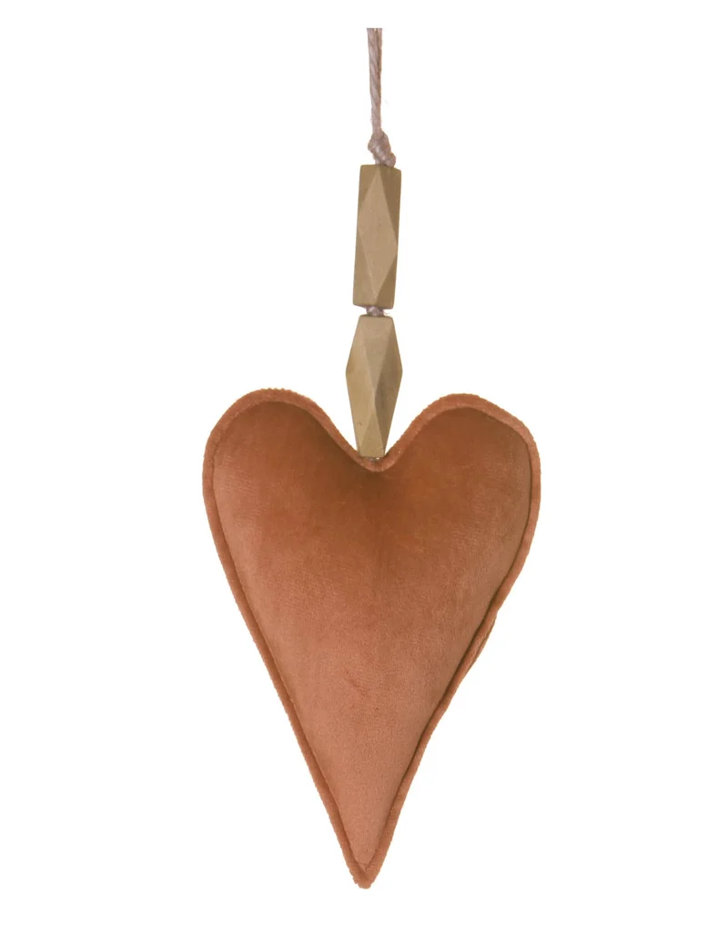 Samtherz-Hänger Terracotta 15 cm Weihnachtsdekoration