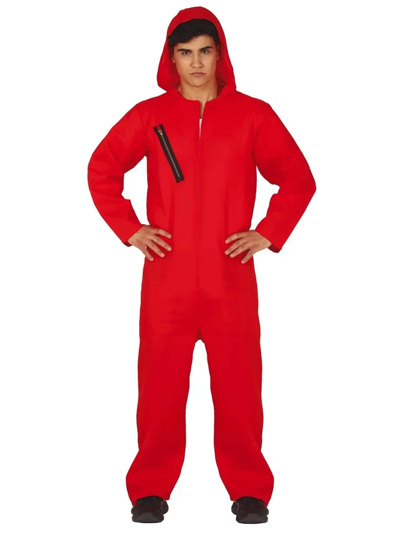 Bankräuber-Kostüm Overall für Erwachsene Rot