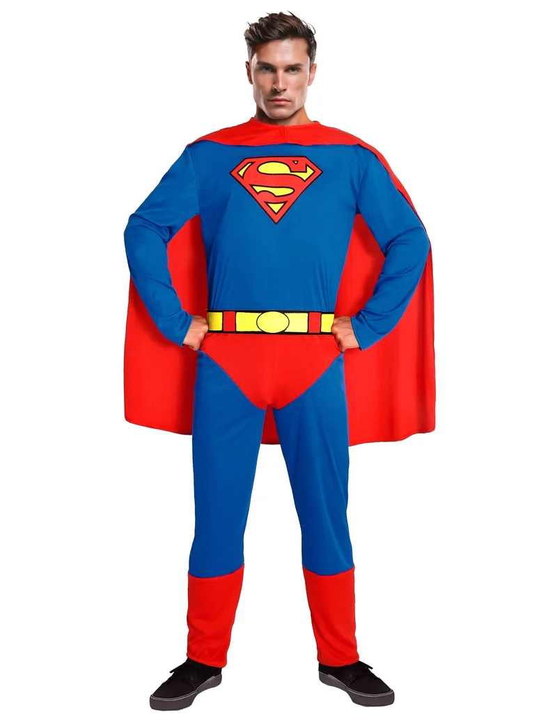 DC Superman-Lizenzkostüm für Herren Superheld blau-gelb-rot