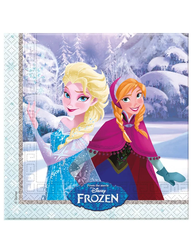 Frozen™-Tisch-Servietten Kindergeburtstag 20 Stück bunt 33x33cm