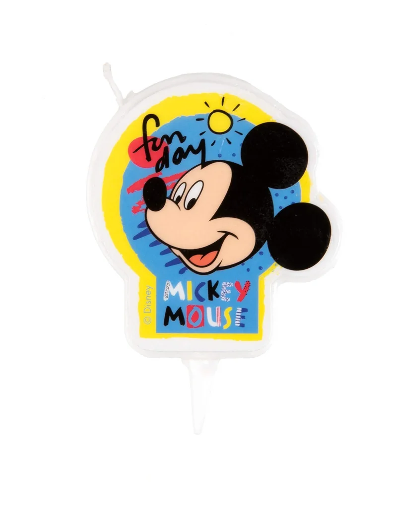 Mickey Maus™-Kerze Tischzubehör Kindergeburtstag bunt 7,5cm