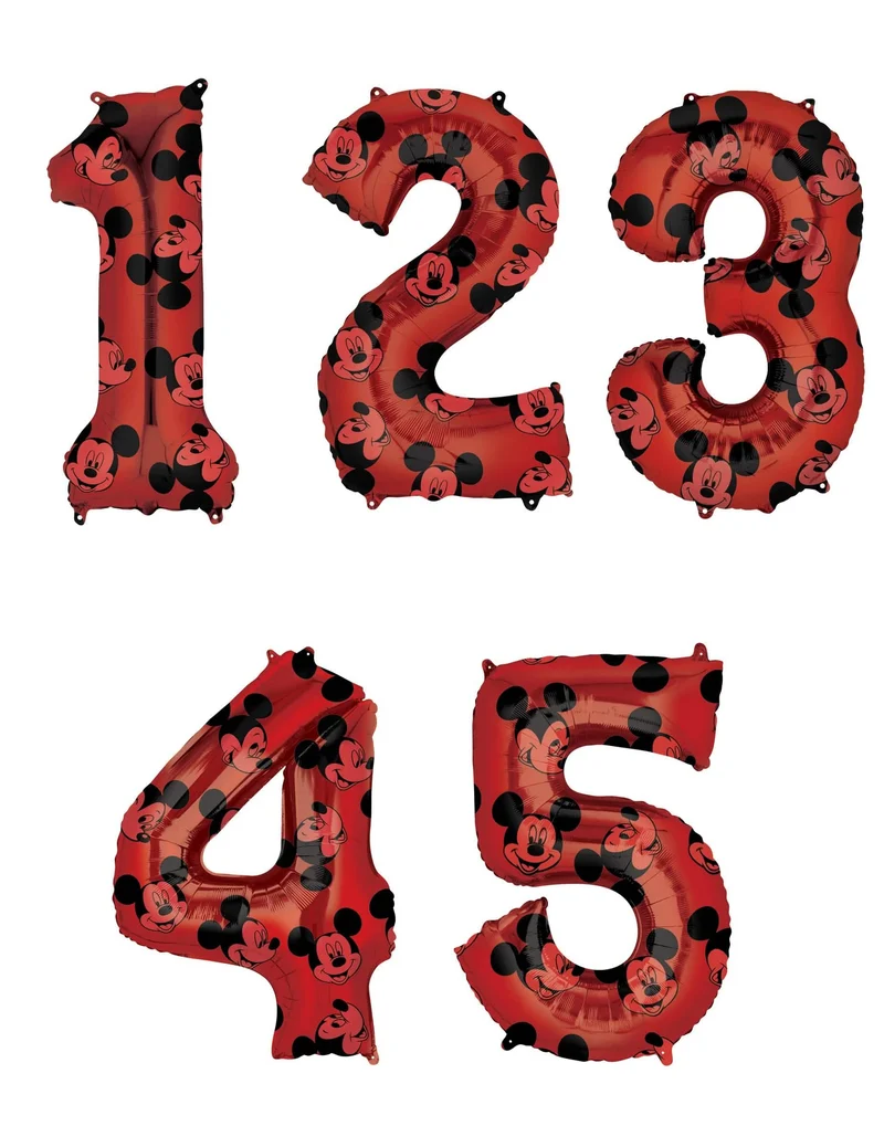 Disney™ Mickey Maus-Ballon Ziffer wählbar Partydeko Rot 66cm
