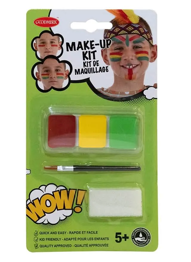 Indianer-Schminkset für Kinder 3-teilig bunt