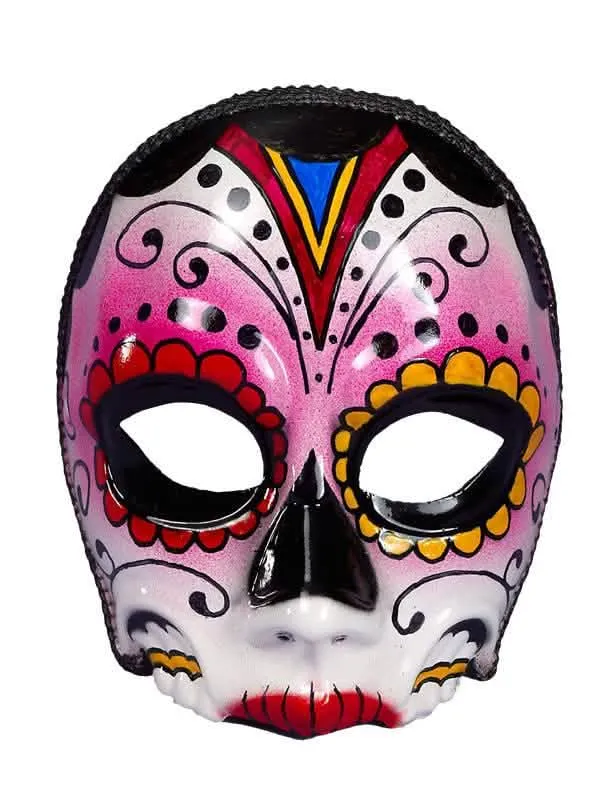 Tag der Toten Schädelmaske für Damen Halloweenmaske bunt