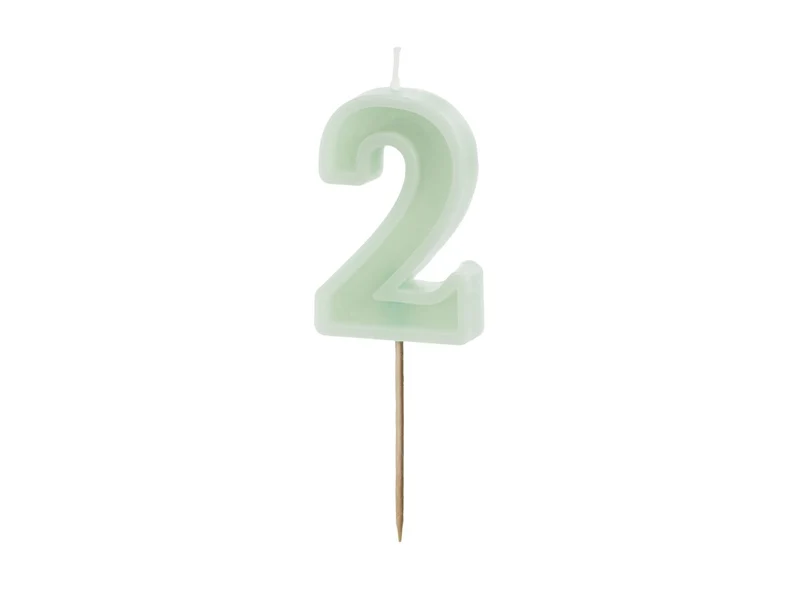 2 Jahre Kerze Mintgrün 10cm