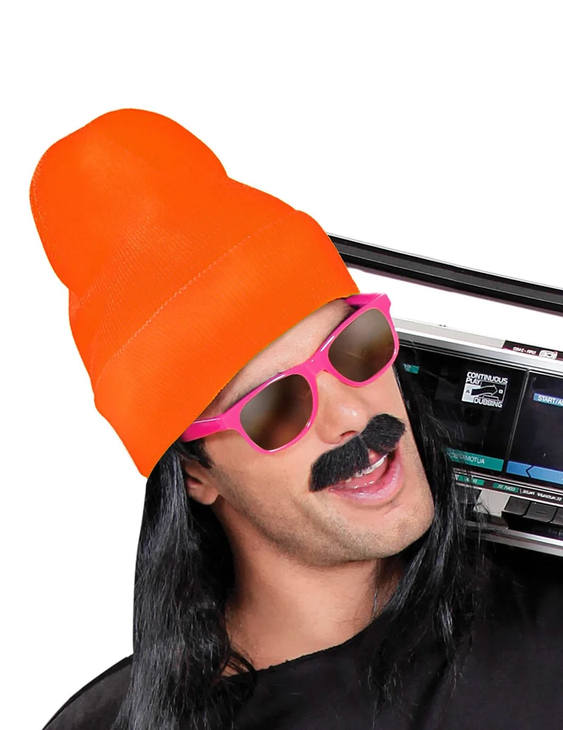 Neonorange Mütze für Erwachsene