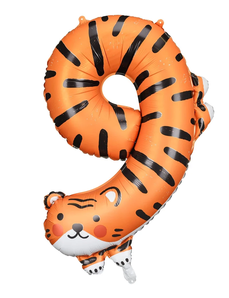 Ziffer 9 Folienballon Tiger
