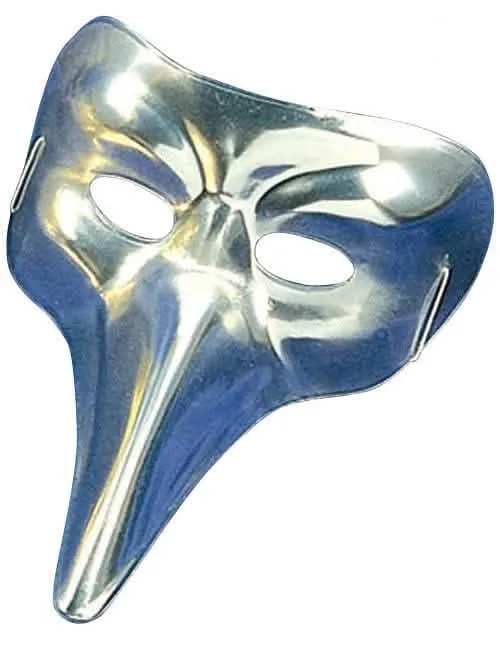 Schnabelmaske venezianisch Kostüm-Zubehör silberfarben