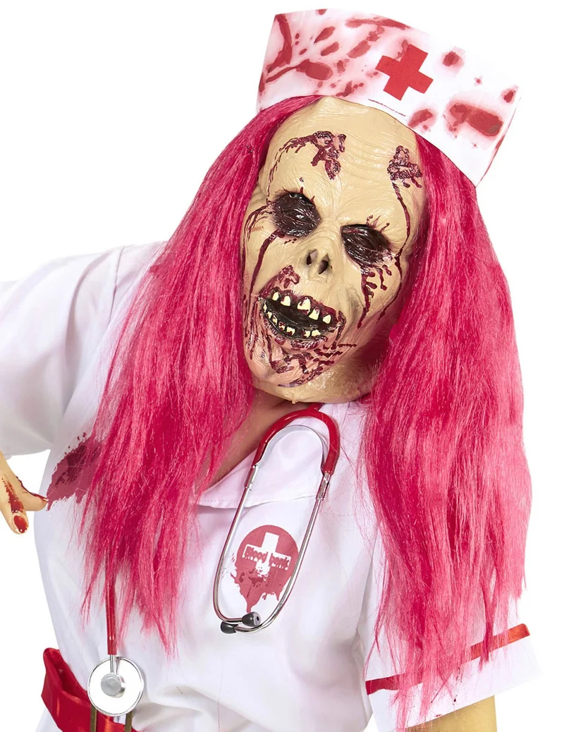 Zombie Krankenschwester Perücke und Maske Halloween