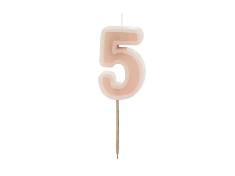 5 Jahre Kerzenlicht Rosa 10cm