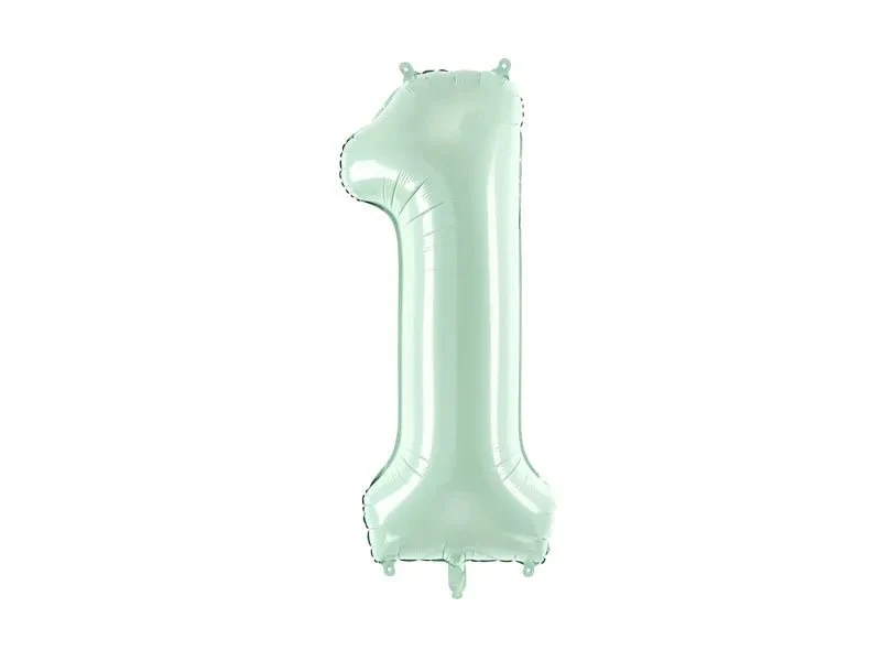 1 Jahr Figur Ballon Mintgrün 72cm