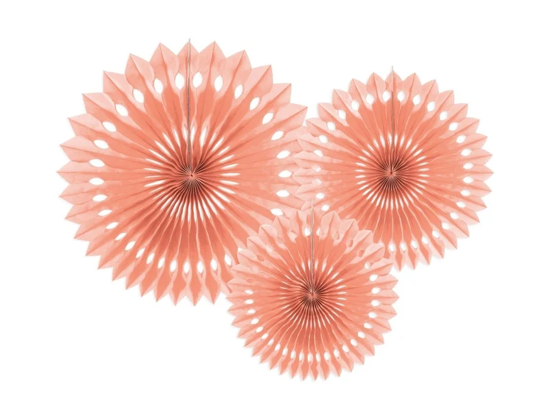 Rosa Papierfächer 20cm 3Stück