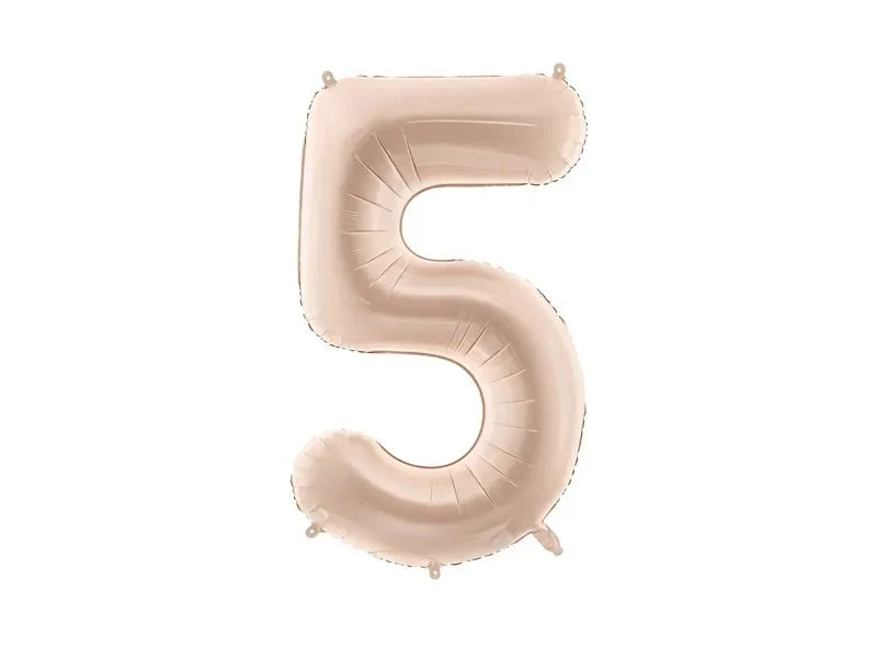 5-Jahres-Figur-Ballon Beige Gloss Empty 72cm