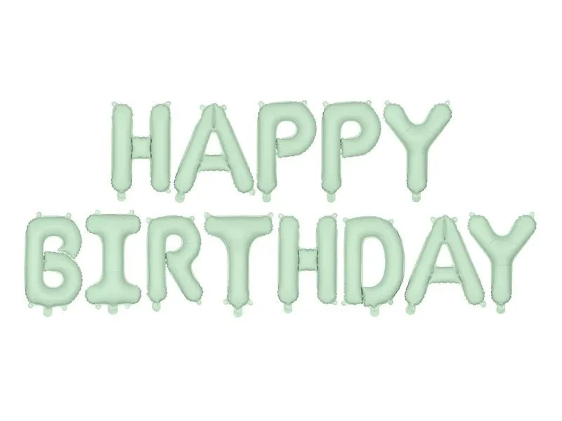 Happy Birthday Briefballon Mintgrün 3,4m