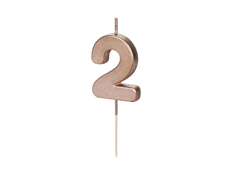 2 Jahre Kerze Rose Gold 9cm