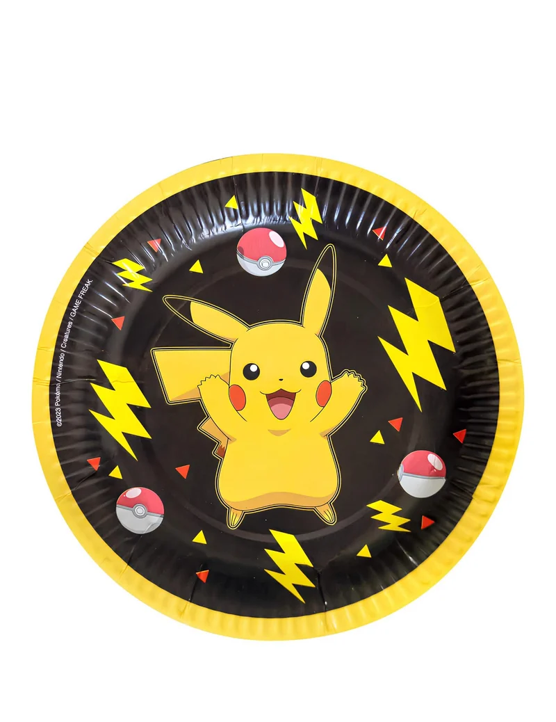 8 kleine Pappteller Pikachu Pokémon™ 18 cm