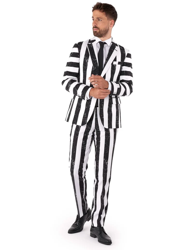 Beetlejuice™ Opposuits Kostüm Herren schwarz weiß