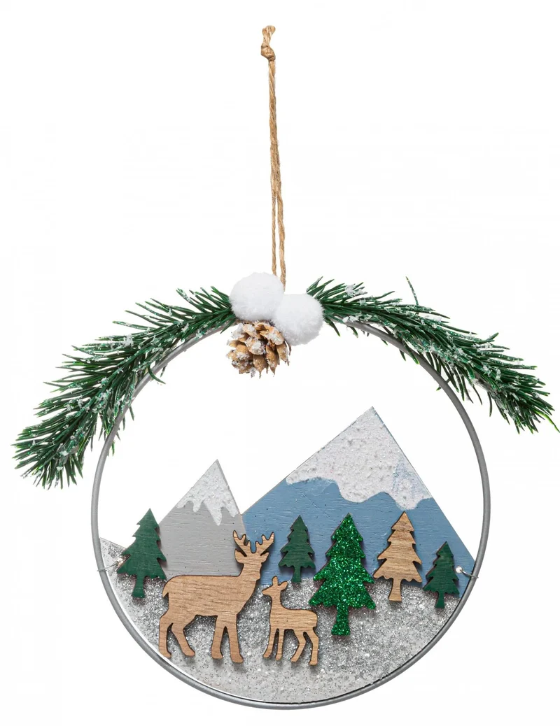 Weihnachtskranz-Hänger Naturlandschaft 15 cm
