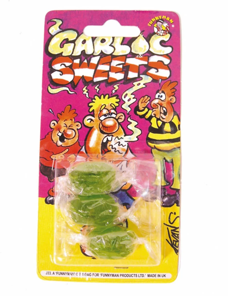 3 Knoblauch-Bonbons Scherzartikel