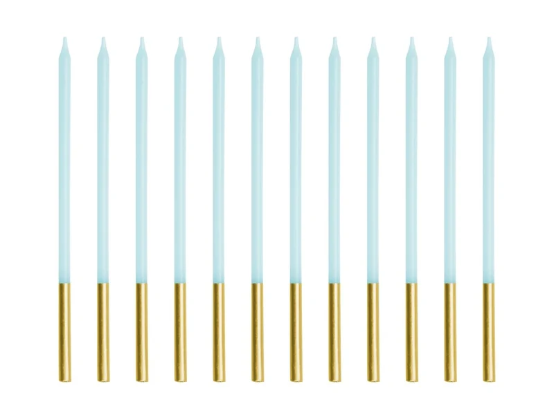 Blau-Gold-Kerze 14cm 12Stück