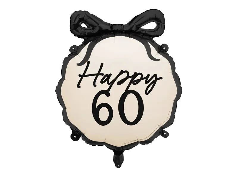 60 Jahre Helium Ballon Schwarz Weiß 53cm