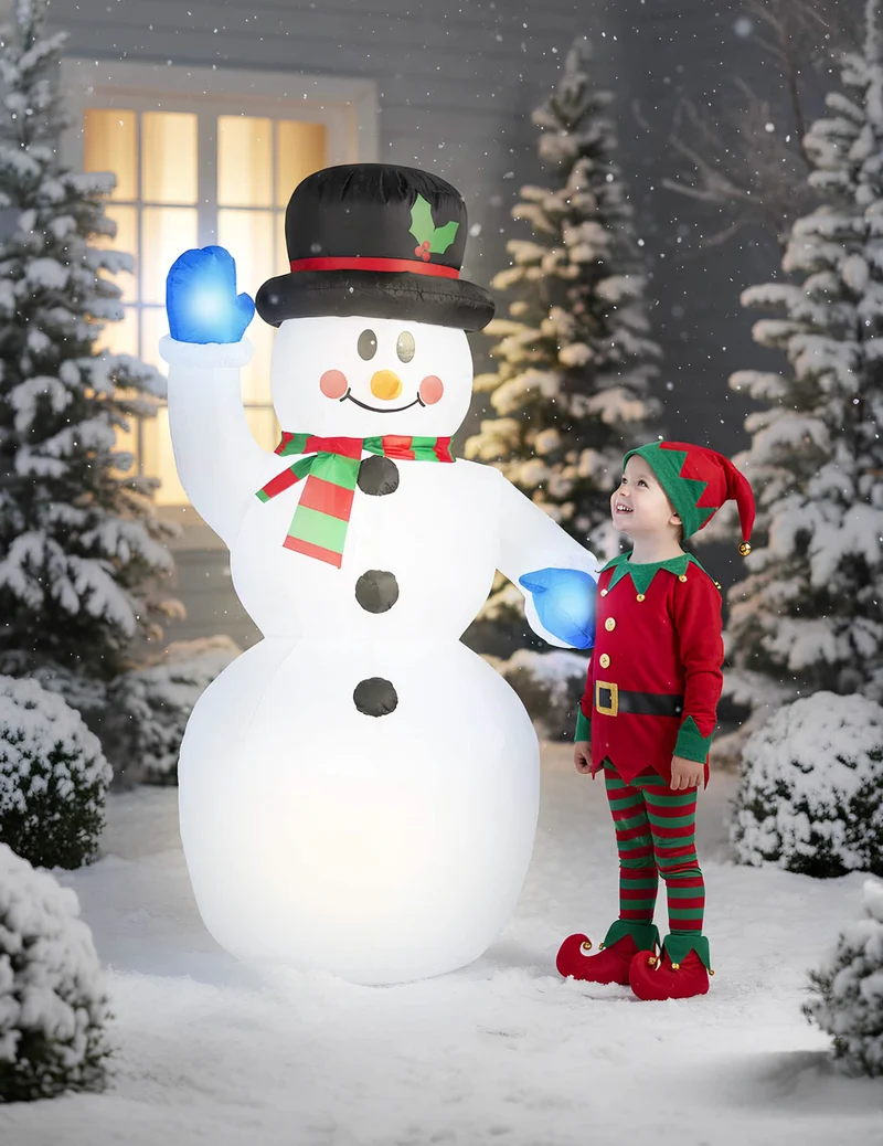 Aufblasbare leuchtende Schneemann-Dekoration 150 cm