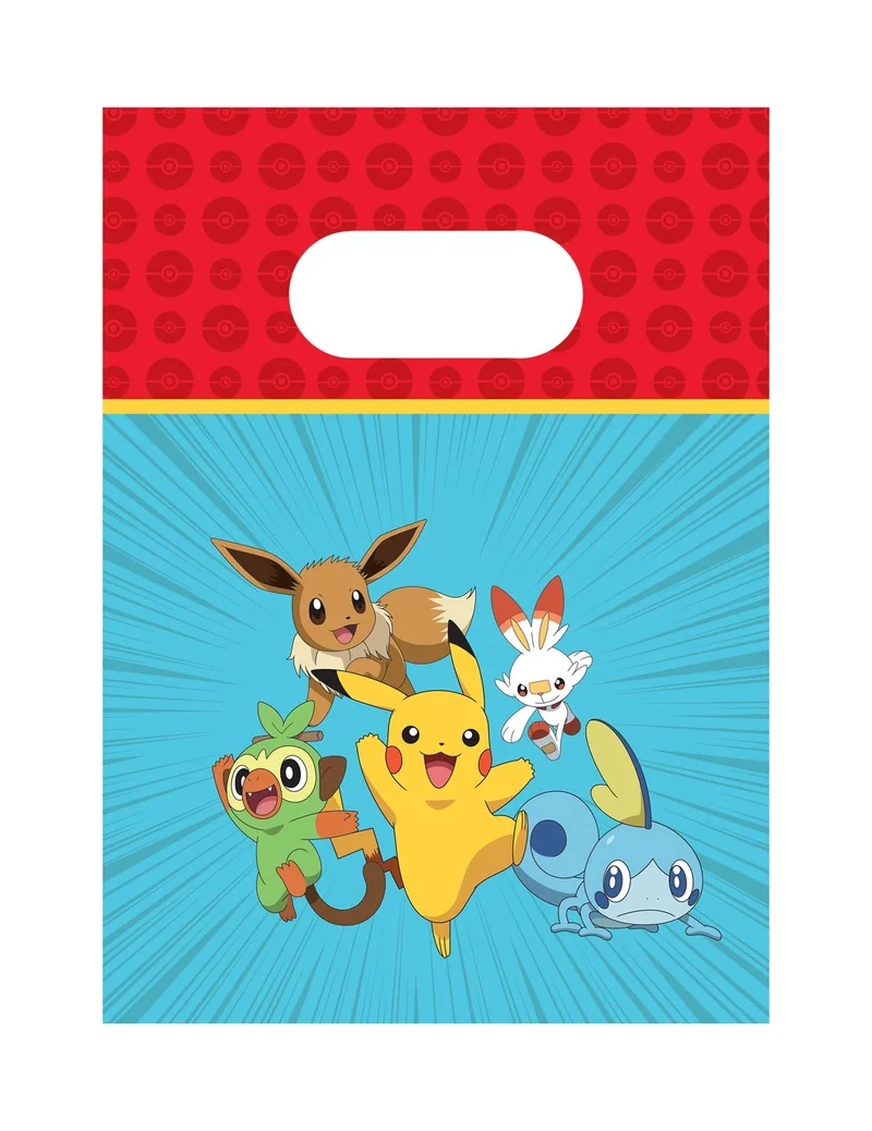 4 Geschenktüten aus Papier Pokémon™ Next Generation
