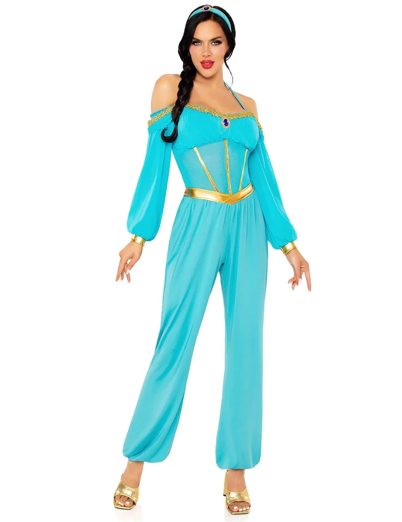 Orientalische Prinzessin Kostüm blau und gold für Damen