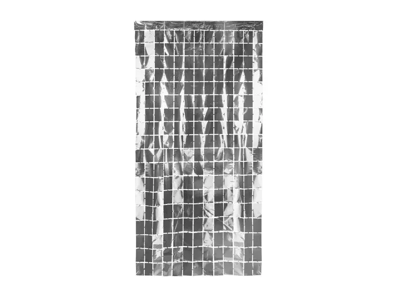 Silberne Türvorhang Quadrate 2m