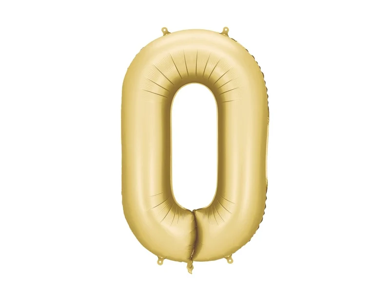 0 Jahr Figur Ballon Gold Satin Folie Leer 86cm