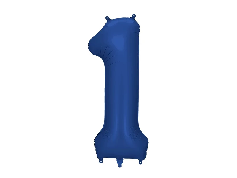 1 Jahr Figur Ballon Blau Satin Folie Leer 86cm