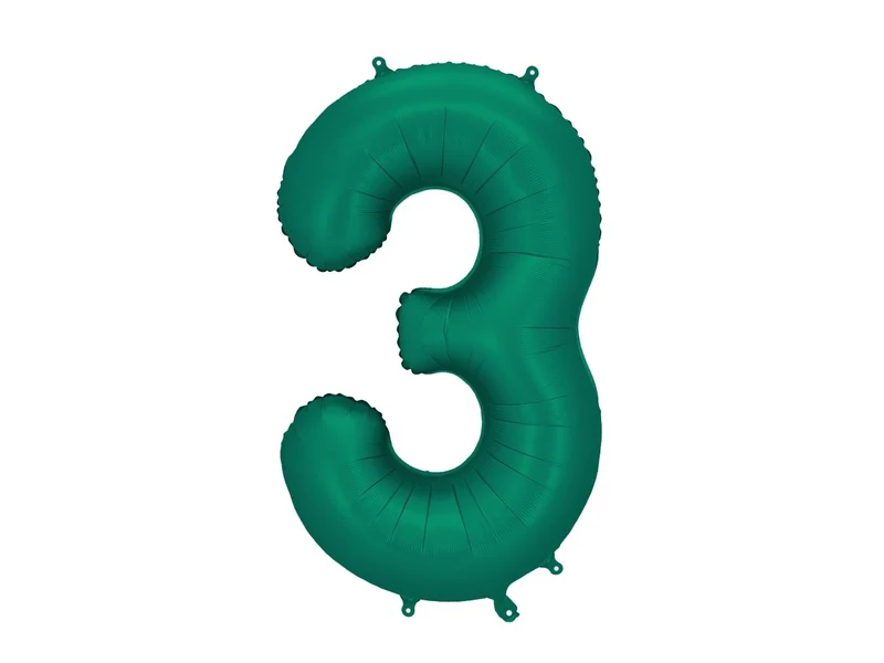 3 Jahre Figur Ballon Grün Leer 86cm