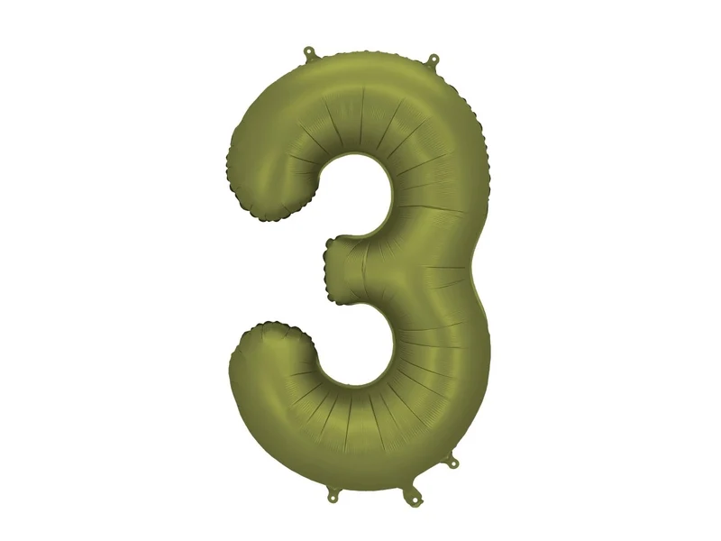 3 Jahre Figur Ballon olivgrün leer 86cm