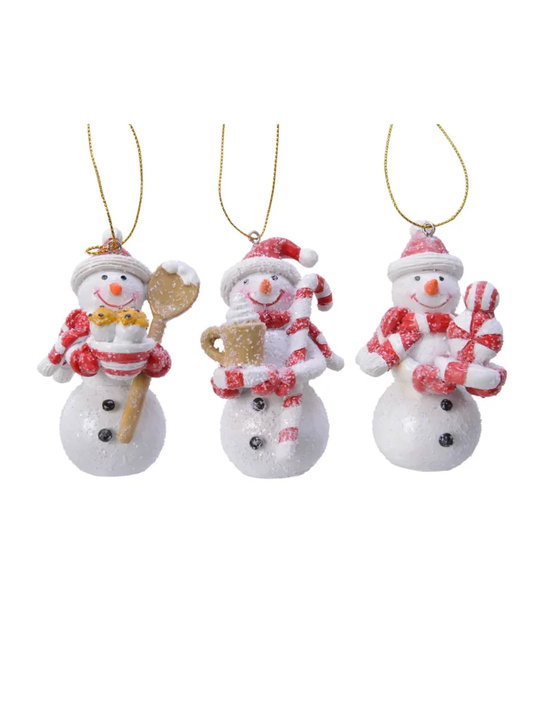 Schneemann-Anhänger 8 cm, zufälliges Modell für Weihnachtsbaum