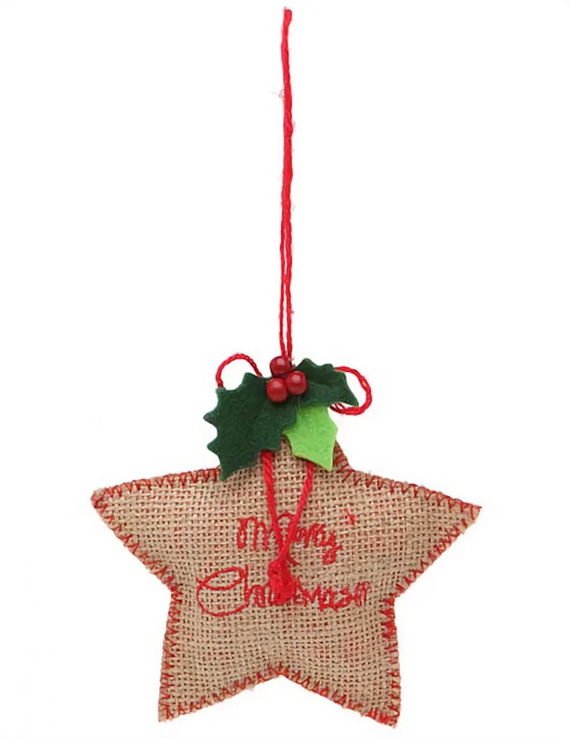 Stoffstern-Anhänger 13 cm Merry Christmas
